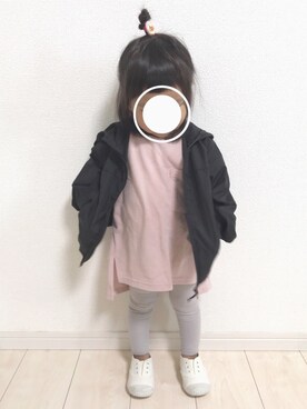 「西松屋コーデ」｜「アイテム（ジャケット/アウター）」を使った、echico☺︎︎さん（キッズ・80cm）の秋コーディネート