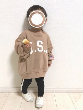 「ストリート服が好き」｜「アイテム（スリッポン）」を使った、echico☺︎︎さん（キッズ・80cm）の秋コーディネート