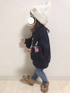 「USA」｜「アイテム（その他）」を使った、echico☺︎︎さん（キッズ・80cm）の秋コーディネート