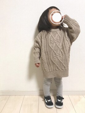 「2歳3ヶ月」｜「アイテム（レッグウェア）」を使った、echico☺︎︎さん（キッズ・80cm）の冬コーディネート