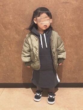 「2歳5ヶ月」｜「アイテム（ジャケット/アウター）」を使った、echico☺︎︎さん（キッズ・80cm）の冬コーディネート