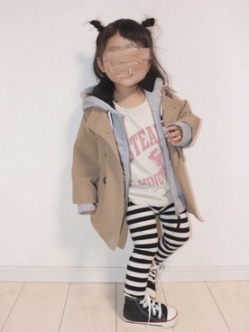 「2歳5ヶ月」｜「アイテム（ジャケット/アウター）」を使った、echico☺︎︎さん（キッズ・80cm）の春コーディネート