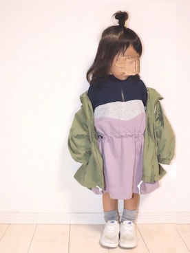 「2歳5ヶ月」｜「アイテム（ジャケット/アウター）」を使った、echico☺︎︎さん（キッズ・80cm）の春コーディネート