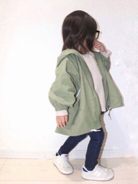 「2歳5ヶ月」｜「アイテム（ジャケット/アウター）」を使った、echico☺︎︎さん（キッズ・80cm）の春コーディネート