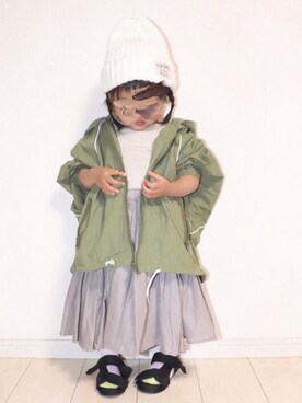 「2歳5ヶ月」｜「アイテム（ジャケット/アウター）」を使った、echico☺︎︎さん（キッズ・80cm）の春コーディネート