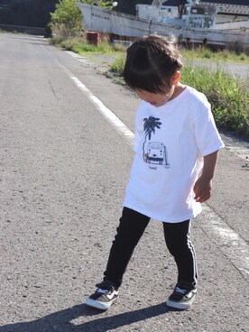 「SURF'S UP PEANUTS（サーフズアップピーナッツ）のアイテム」を使った、echico☺︎︎さん（キッズ・80cm）の春コーディネート