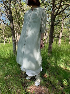 「ehka sopo（エヘカソポ）のアイテム（シャツワンピース）」を使った、konbu3さん（レディース・164cm）の春コーディネート