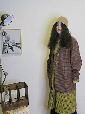 「西裝外套」｜「アイテム（帽子）」を使った、florriebazanさん（レディース・163cm）の冬コーディネート