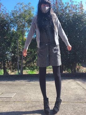 「ウィッグ」｜「アイテム（オールインワン・サロペット）」を使った、inaryoさん（レディース・162cm）の冬コーディネート