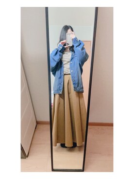 「クレドナ」｜「アイテム（ジャケット/アウター）」を使った、あいさん（レディース・162cm）の春コーディネート