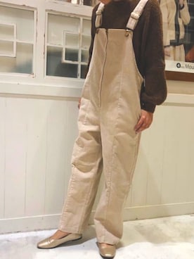 「cepo（セポ）のアイテム（サロペット/オーバーオール）」を使った、ちょんちぇ。さん（レディース・160cm）の冬コーディネート