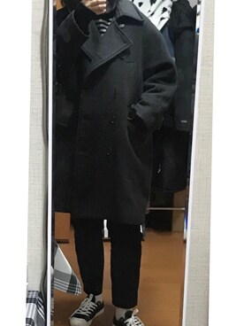 「LAP（ラップ）のアイテム（ダッフルコート）」を使った、ACETONIMさん（レディース・168cm）の冬コーディネート