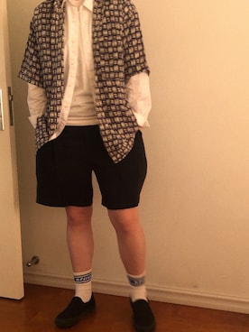 「日系极简」｜「アイテム（スリッポン）」を使った、yusijiii_さん（メンズ・173cm）の夏コーディネート