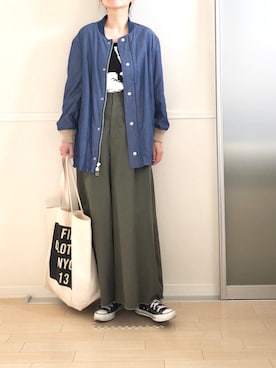 「note et silence （ノートエシロンス）のアイテム（ブルゾン）」を使った、yu*さん（レディース・166cm）の秋コーディネート