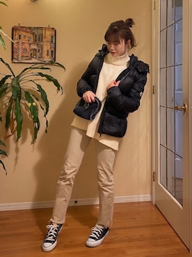 「CONVERSE（コンバース）のconverse（コンバース） ALL STAR OX（オールスターOX）（スニーカー）」を使った、Mionaさん（レディース・155cm）の冬コーディネート