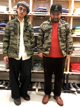 「RRL（ダブル アール エル）のアイテム（キャスケット）」を使った、Human&Arrowさん（メンズ・169cm）の秋コーディネート