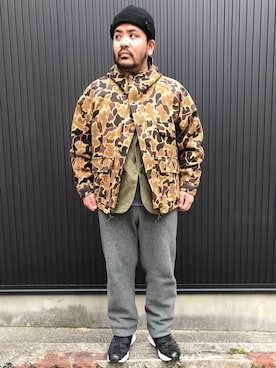 「WOOLRICH（ウールリッチ）のアイテム（マウンテンパーカー）」を使った、Human&Arrowさん（メンズ・169cm）の秋コーディネート