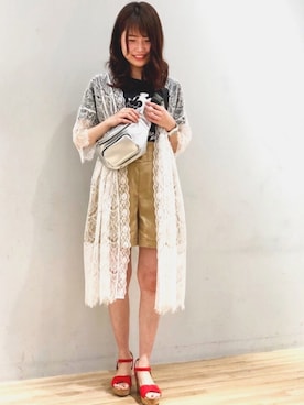 「アイテム（ボディバッグ/ウエストポーチ）」を使った、yuiさん（レディース・157cm・10代）の春コーディネート