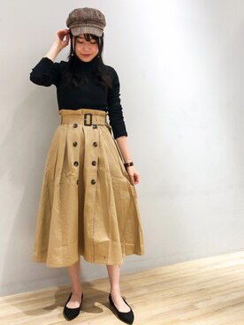 yuiさんの「トレンチライクフレアスカート ●」を使ったコーディネート