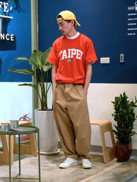 「plain-me（プレインミー）のアイテム（シューズ）」を使った、River Kuoさん（メンズ・173cm）の夏コーディネート