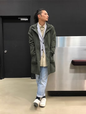 「オーバーシャツ」｜「アイテム（ジャケット/アウター）」を使った、くろろろんさん（メンズ・169cm）の春コーディネート