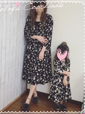 「親子でおそろい」｜「アイテム（シャツワンピース）」を使った、--Aki--さん（レディース・167cm）の冬コーディネート