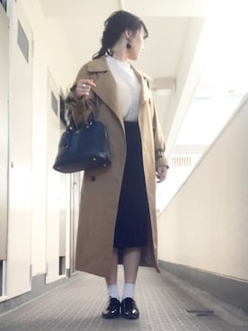 「DHOLIC（ディーホリック）のアイテム（トレンチコート）」を使った、sakuraさん（レディース・157cm）の春コーディネート