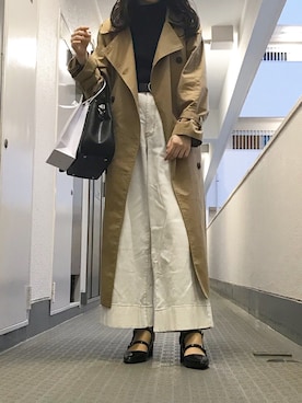 「DHOLIC（ディーホリック）のアイテム（トレンチコート）」を使った、sakuraさん（レディース・157cm）の春コーディネート