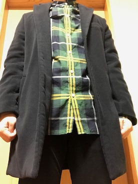 「Right-on（ライトオン）のアイテム（チェスターコート）」を使った、ヤスさん（メンズ・163cm）の冬コーディネート