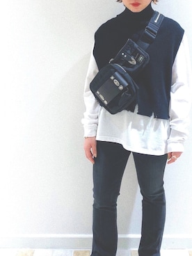 「STUDIOUS(ステュディオス)のアイテム(ベスト)」を使った、NISHIHARA HIKARIさん(レディース・155cm)の春コーディネート