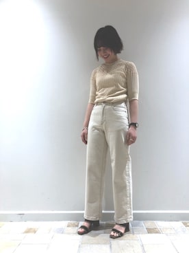 「STUDIOUS（ステュディオス）のアイテム（シューズ）」を使った、NISHIHARA HIKARIさん（レディース・155cm）の春コーディネート