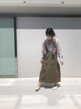 「NEONSIGN（ネオンサイン）のアイテム（オールインワン・サロペット）」を使った、NISHIHARA HIKARIさん（レディース・155cm）の春コーディネート