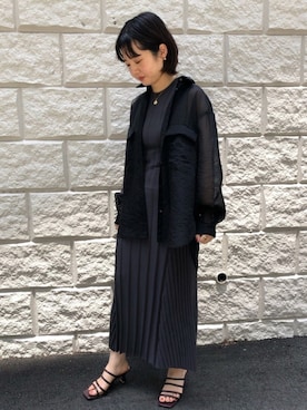 「STUDIOUS（ステュディオス）のアイテム（サンダル）」を使った、NISHIHARA HIKARIさん（レディース・155cm）の夏コーディネート