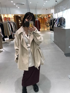 「AKIKOAOKI（アキコアオキ）のアイテム（ジャケット/アウター）」を使った、NISHIHARA HIKARIさん（レディース・155cm）の秋コーディネート