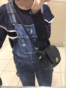「袖フリル」｜「アイテム（サロペット/オーバーオール）」を使った、yukoさん（レディース・170cm）の春コーディネート