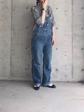 「白ソックス」｜「アイテム（サロペット/オーバーオール）」を使った、yukoさん（レディース・170cm）の秋コーディネート