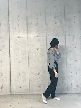 「シルバーシューズ」｜「アイテム（ハンチング/ベレー帽）」を使った、yukoさん（レディース・170cm）の秋コーディネート