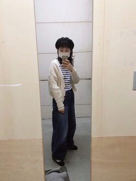 「セントジェームス」｜「アイテム（ハンチング/ベレー帽）」を使った、yukoさん（レディース・170cm）の冬コーディネート