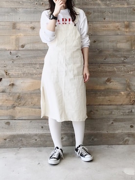 「H&M（エイチ・アンド・エム）のアイテム（スウェット、ホワイト系）」を使った、yukoさん（レディース・170cm）の春コーディネート