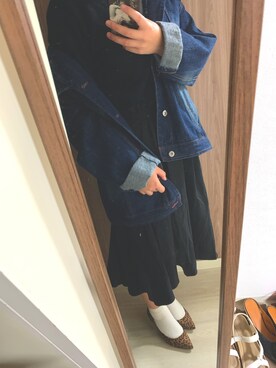 「GU（ジーユー）のアイテム（パンプス、ブラウン系）」を使った、yさん（レディース）の冬コーディネート