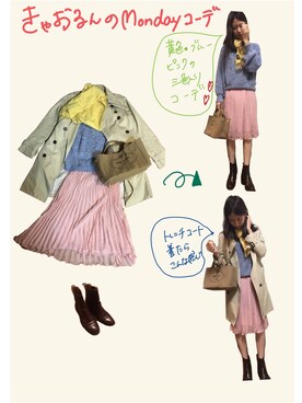「UNTITLED（アンタイトル）のアイテム（トレンチコート）」を使った、kaorunrun1220さん（レディース・162cm）の秋コーディネート