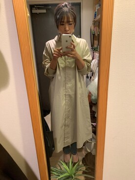 「アイテム（シャツワンピース）」を使った、キャシーさん（レディース・157cm・30代）の秋コーディネート
