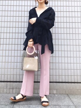 「着やせコーデ」｜かっしーさん（レディース・165cm）の春コーディネート