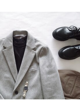 「Steven Alan」｜「アイテム（チェスターコート）」を使った、Kashimaさん（メンズ・168cm）の冬コーディネート