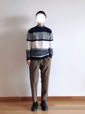 「SHIPS JET BLUE（シップスジェットブルー）のアイテム（ニット/セーター）」を使った、Kashimaさん（メンズ・170cm）の冬コーディネート