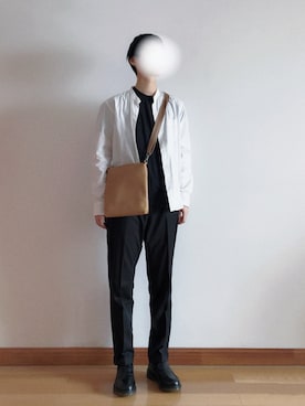 「BEAMS（ビームス）のアイテム（スラックス）」を使った、Kashimaさん（メンズ・170cm）の春コーディネート