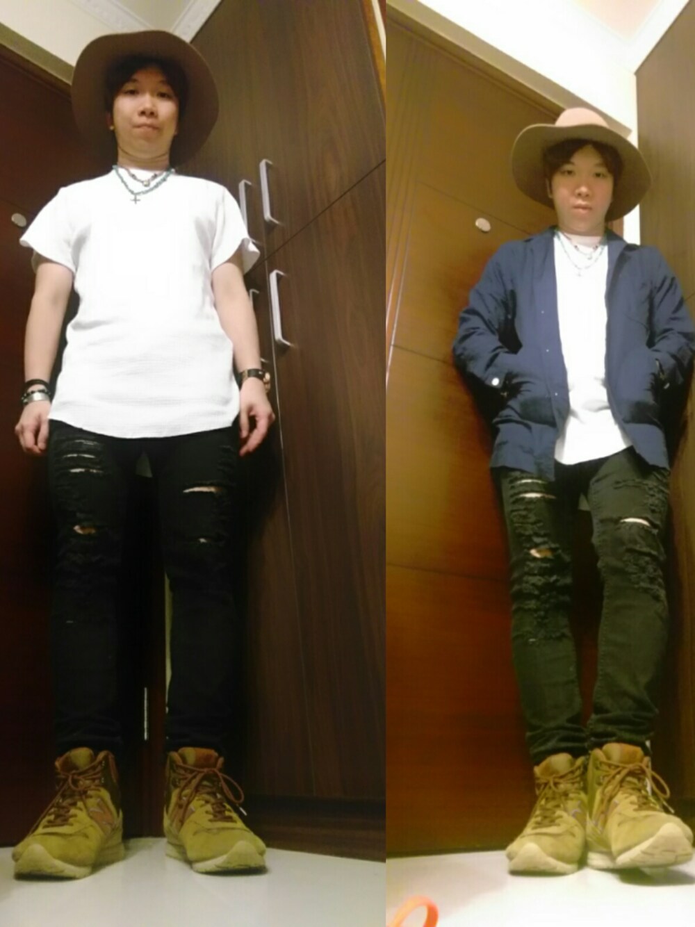 「spinsのアイテム（Tシャツ/カットソー、ホワイト系）」を使った、mike_jan_lamさん（メンズ・170cm）の冬コーディネートの1枚目の写真