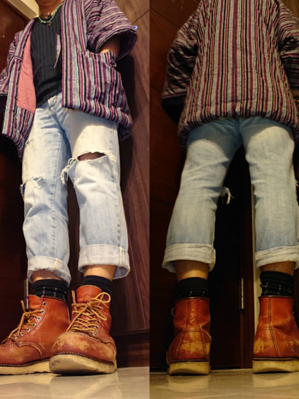 「RED WINGのアイテム（ブーツ、ブラウン系）」を使った、mike_jan_lamさん（メンズ・170cm）の冬コーディネートの1枚目の写真