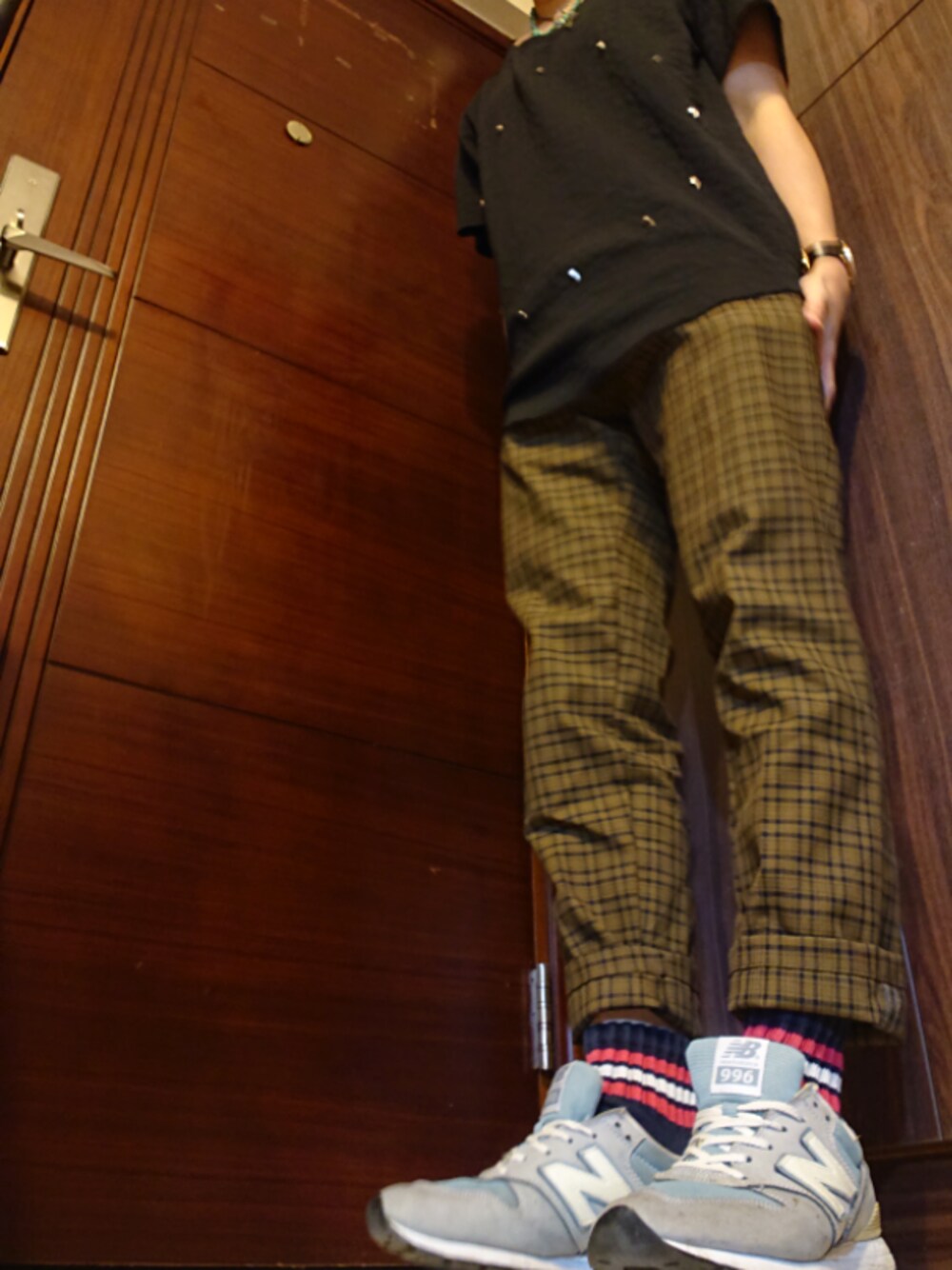「NEW BALANCEのアイテム（スニーカー、ブルー系）」を使った、mike_jan_lamさん（メンズ・170cm）の冬コーディネートの1枚目の写真