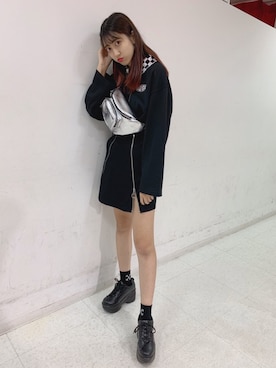 「WC（ダブル シー）のアイテム（スウェット）」を使った、🐰🐼🐯さん（レディース・165cm）の秋コーディネート